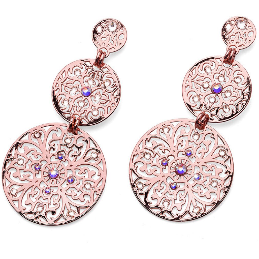 Oliver Weber Ohrring-Set Pink gilded earrings with crystal Orient 22777RG