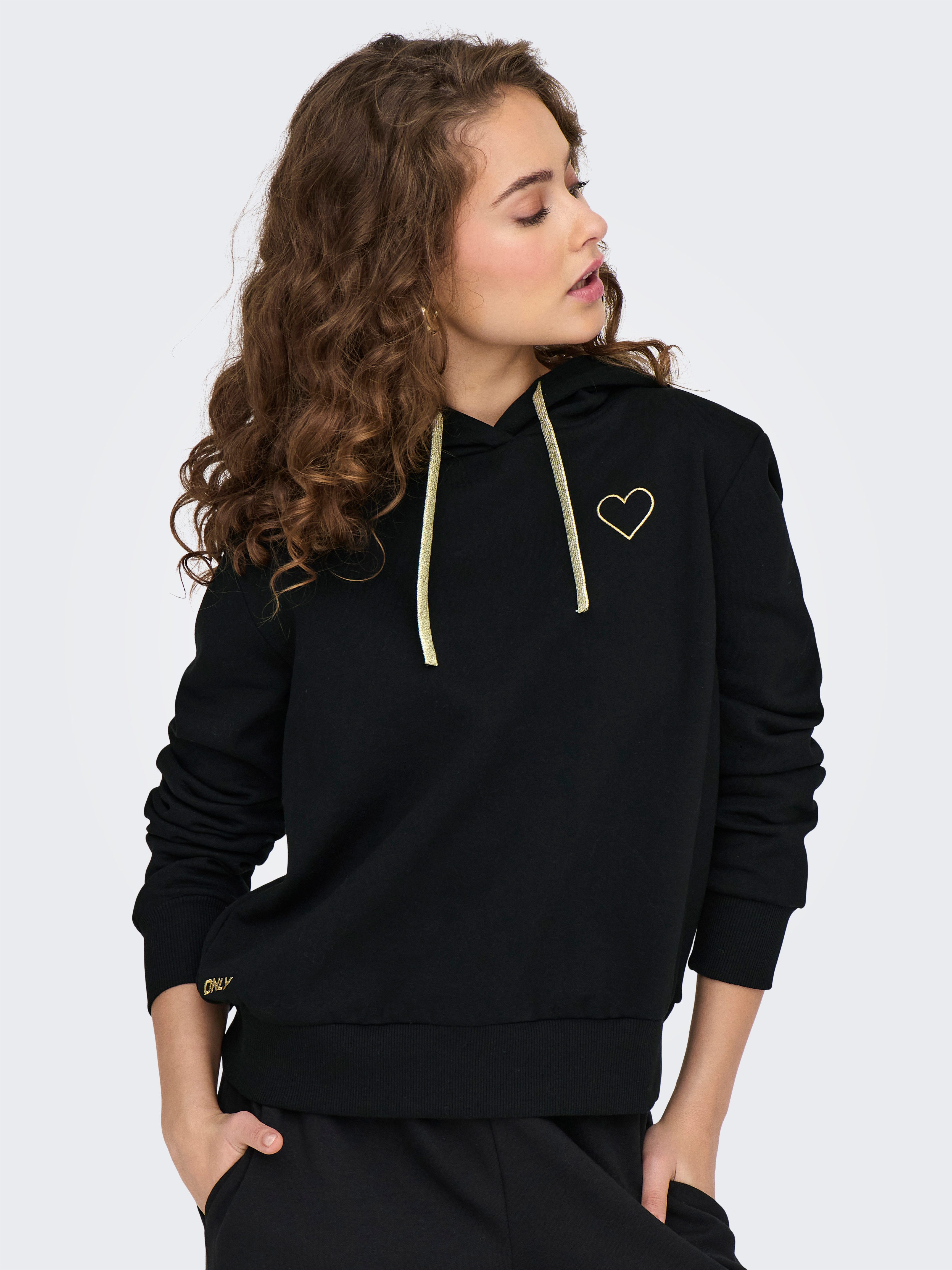 ONLY Kapuzensweatshirt ONLNOLI L/S HEART HOOD SWT NOOS Baumwollmischung, re günstig online kaufen