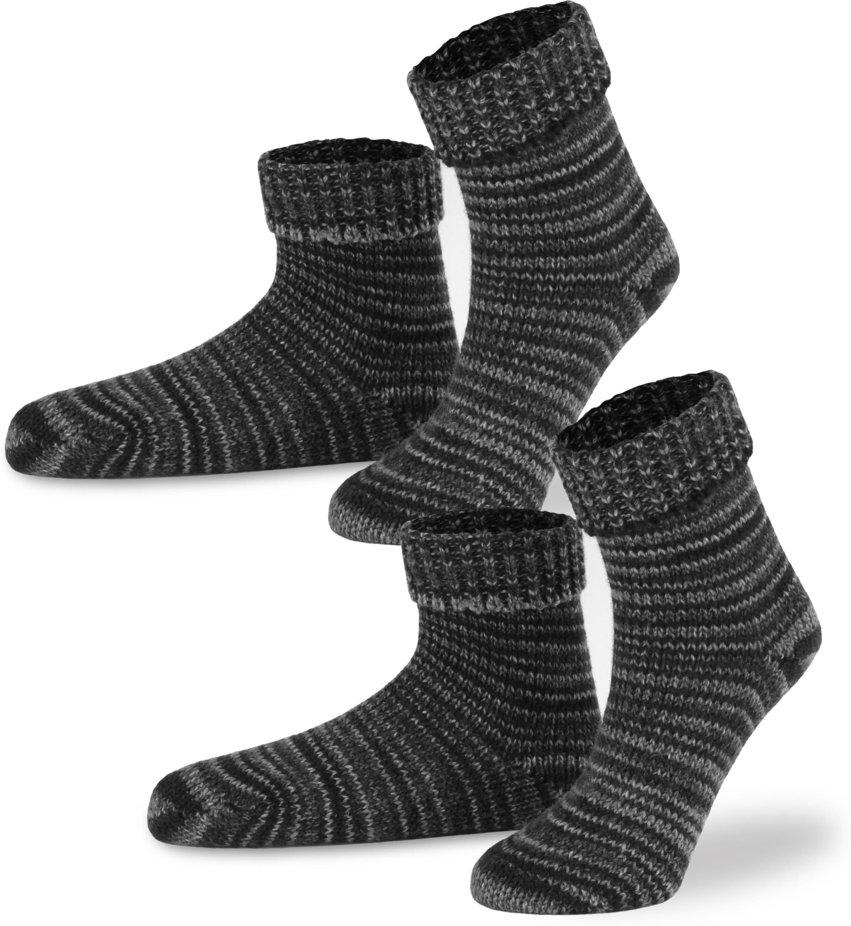 normani Thermosocken 2 Paar Skandinavische Wollsocken mit Umschlag (2 Paar) hochwertige Qualitätssocken mit hohem Wollanteil Grau