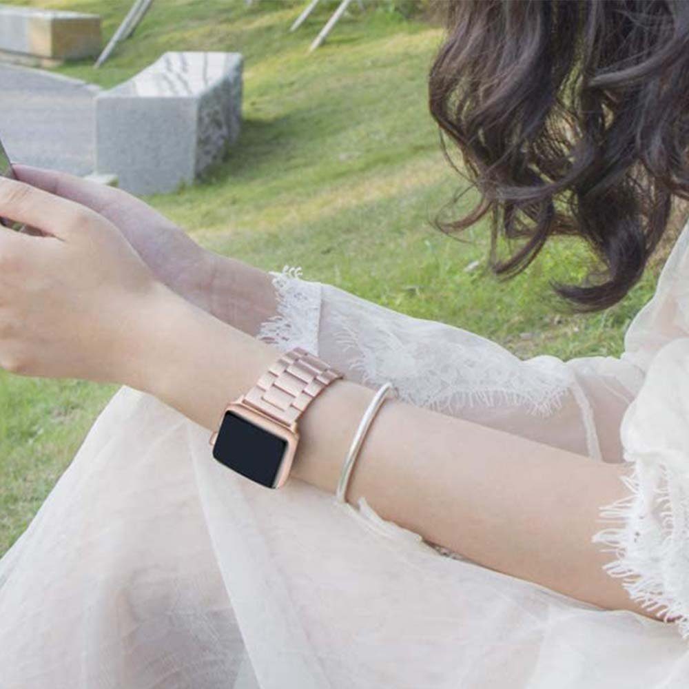 Lubgitsr Smartwatch-Armband Metall Armband Kompatibel mit mm, Roségold Watch Edelstahlarmband 38 Apple