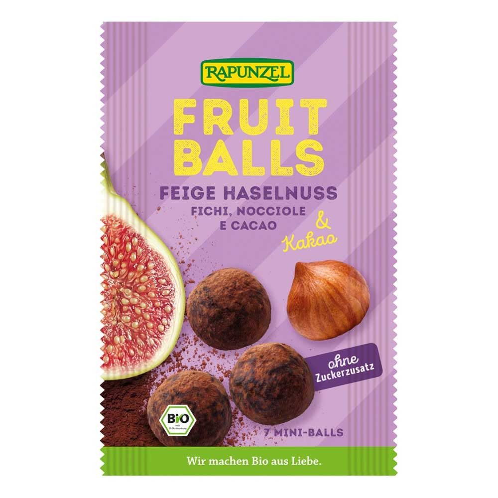 Rapunzel Süßigkeit Fruit Balls - Feige-Haselnuss & Kakao 49g