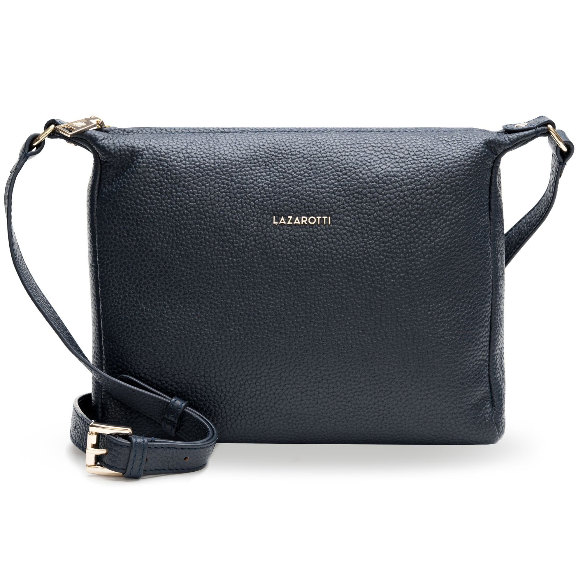 Bologna Leather, navy Umhängetasche Leder Lazarotti