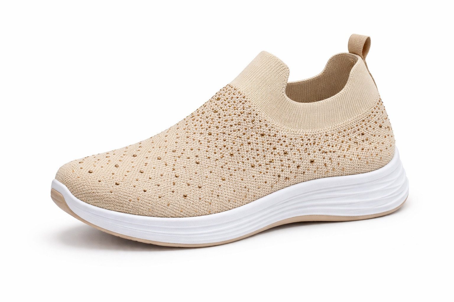 Pogolino PG37 Slip-On Sneaker Slip-On Sneakers mit Glitzer und Fußbett herausnehmbare Sohle