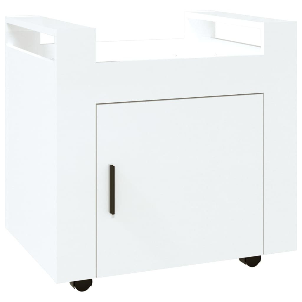 vidaXL Schreibtisch Rollcontainer Bürowagen cm Hochglanz-Weiß Holzwerkstoff 60x45x60