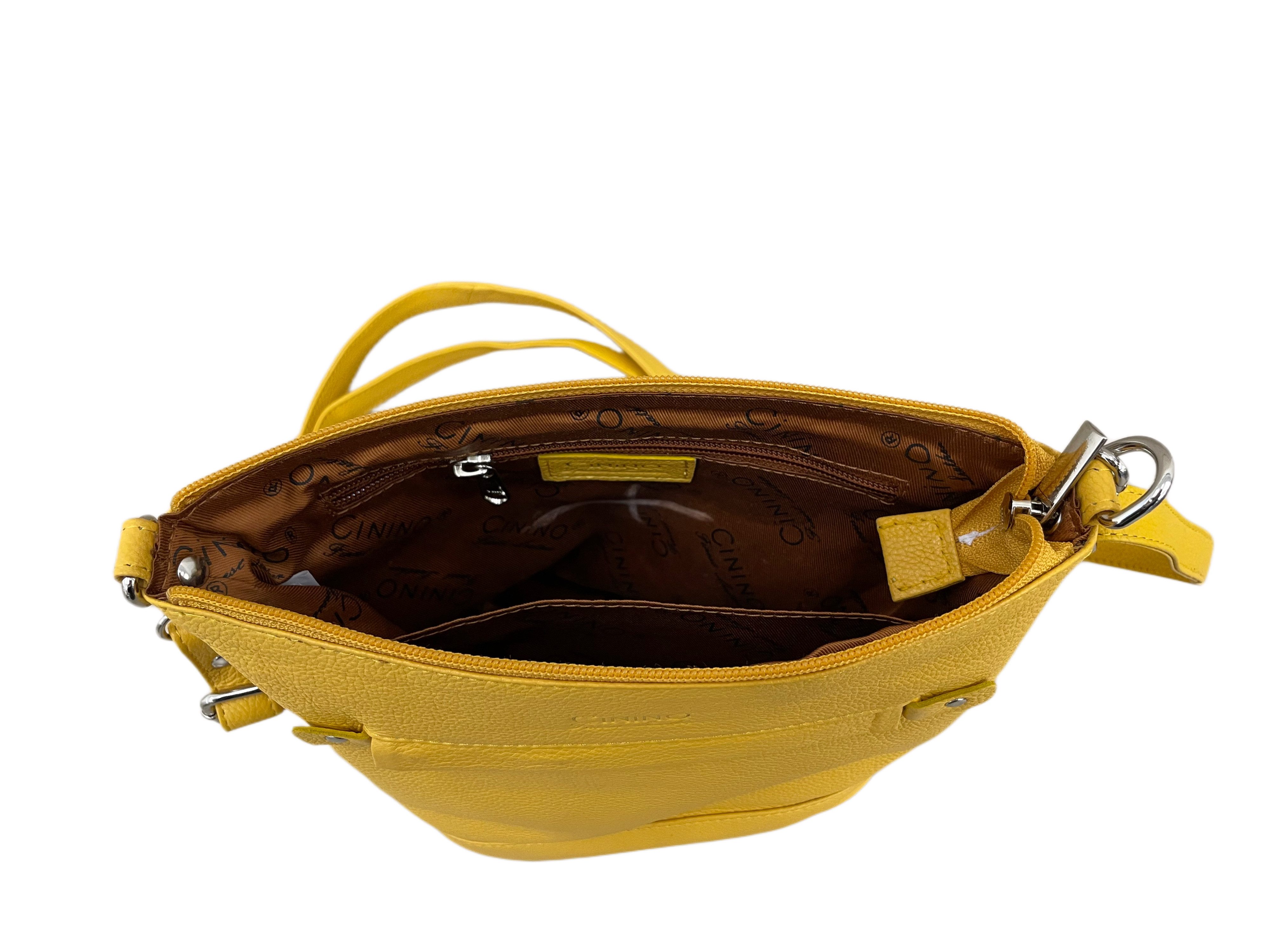 Cinino Handtasche C7022, Ledertasche Umhängetasche Rindleder