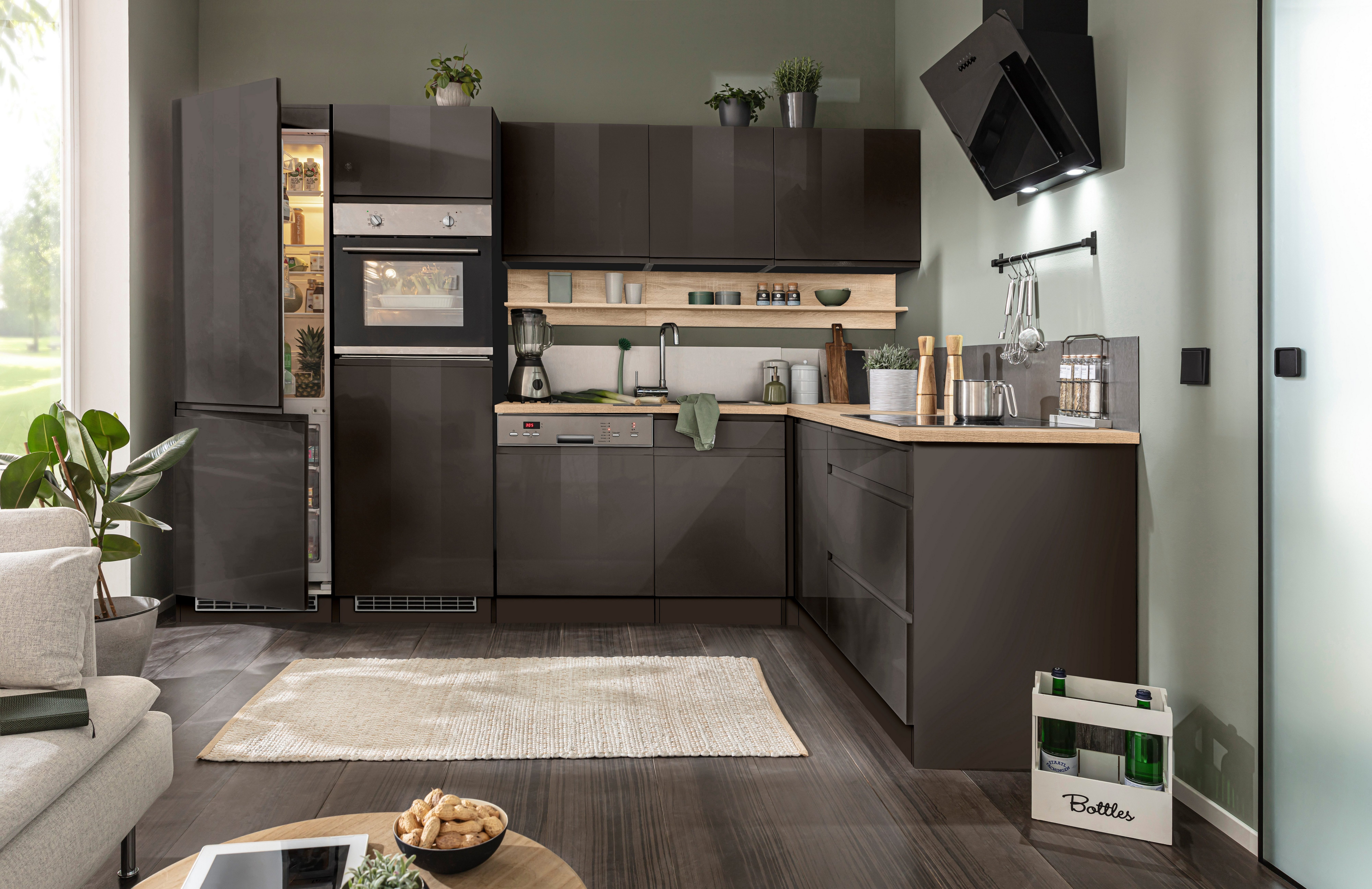 KOCHSTATION Winkelküche KS-Virginia, Stellbreite 290/190 cm cm, wahlweise mit Induktion