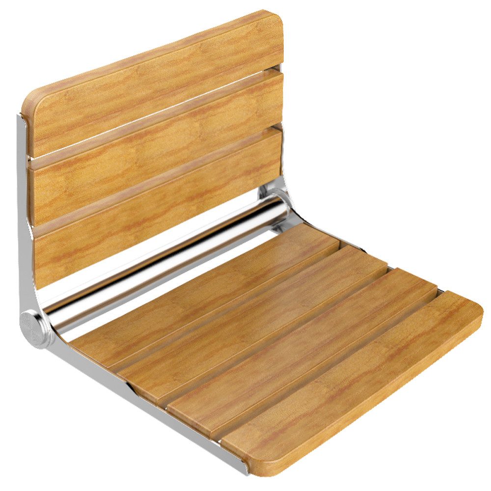 HEUFFE Duschklappsitz zur wandmontage, für Senioren & Kinder, klappbar, rechteckig, belastbar bis 200,00 kg, modern, elegant, aus Eiche, Hochglanz