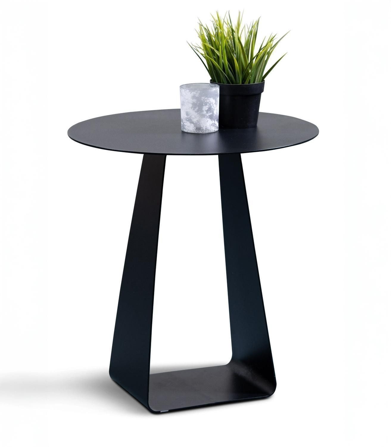 M2 Kollektion Beistelltisch FREDDY, Schwarz, Metall, Ø 45 x H 50 cm