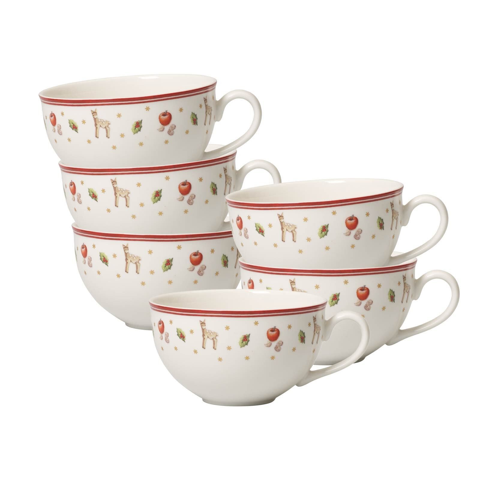 Villeroy & Boch Cappuccinotasse Toy's Delight Milchkaffeetassen 260 ml 6er Set, 6-tlg., Porzellan