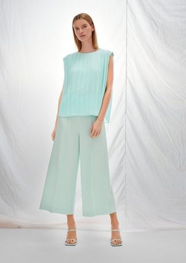 Comma Blusentop Chiffonbluse mit Plisséefalten