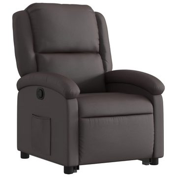 vidaXL Sessel Relaxsessel mit Aufstehhilfe Dunkelbraun Echtleder (1-St)