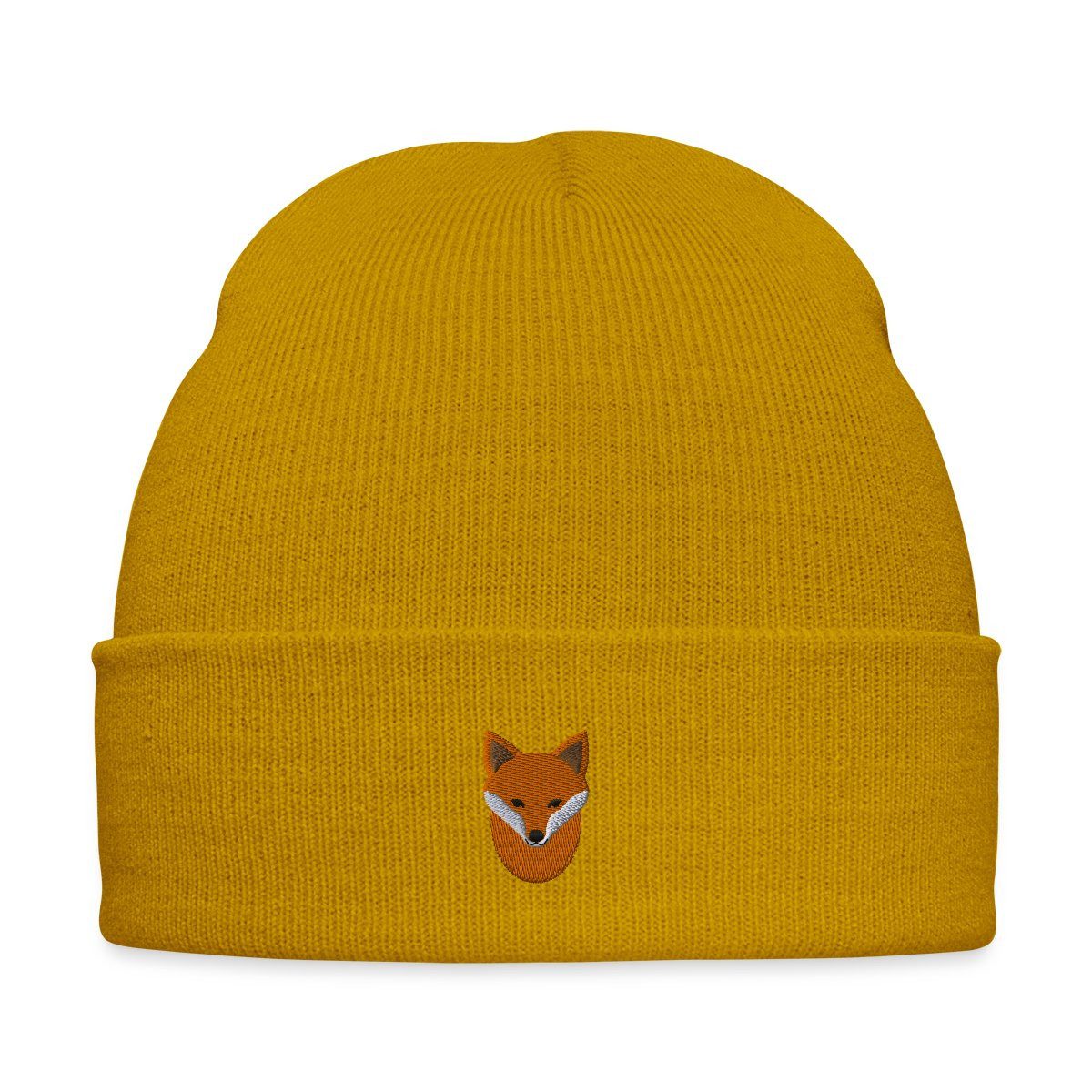 Spreadshirt Beanie Gestickter Fuchs Für Naturfans Und Ruhige Köpfe Bestickte Wintermütze (1-St)