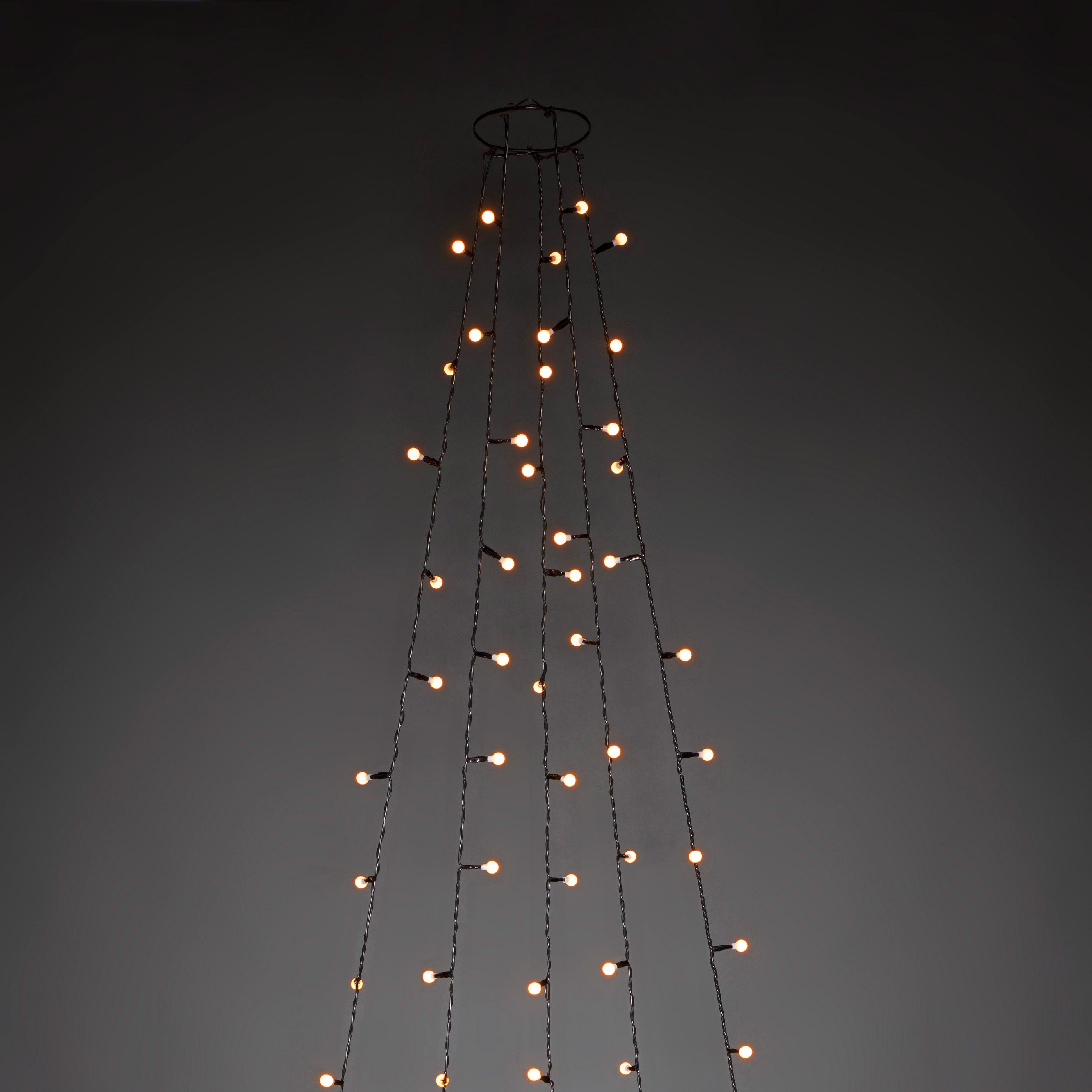 KONSTSMIDE LED-Baummantel, 250-flammig, LED Lichterkette mit Ring Ø 11, mit  Globes, 5 Stränge à 50 Dioden