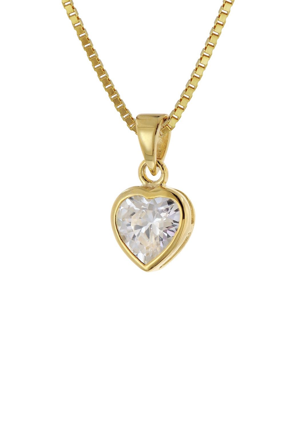 trendor Kette mit Anhänger Gold 333 Zirkonia mit vergoldeter Kette günstig online kaufen