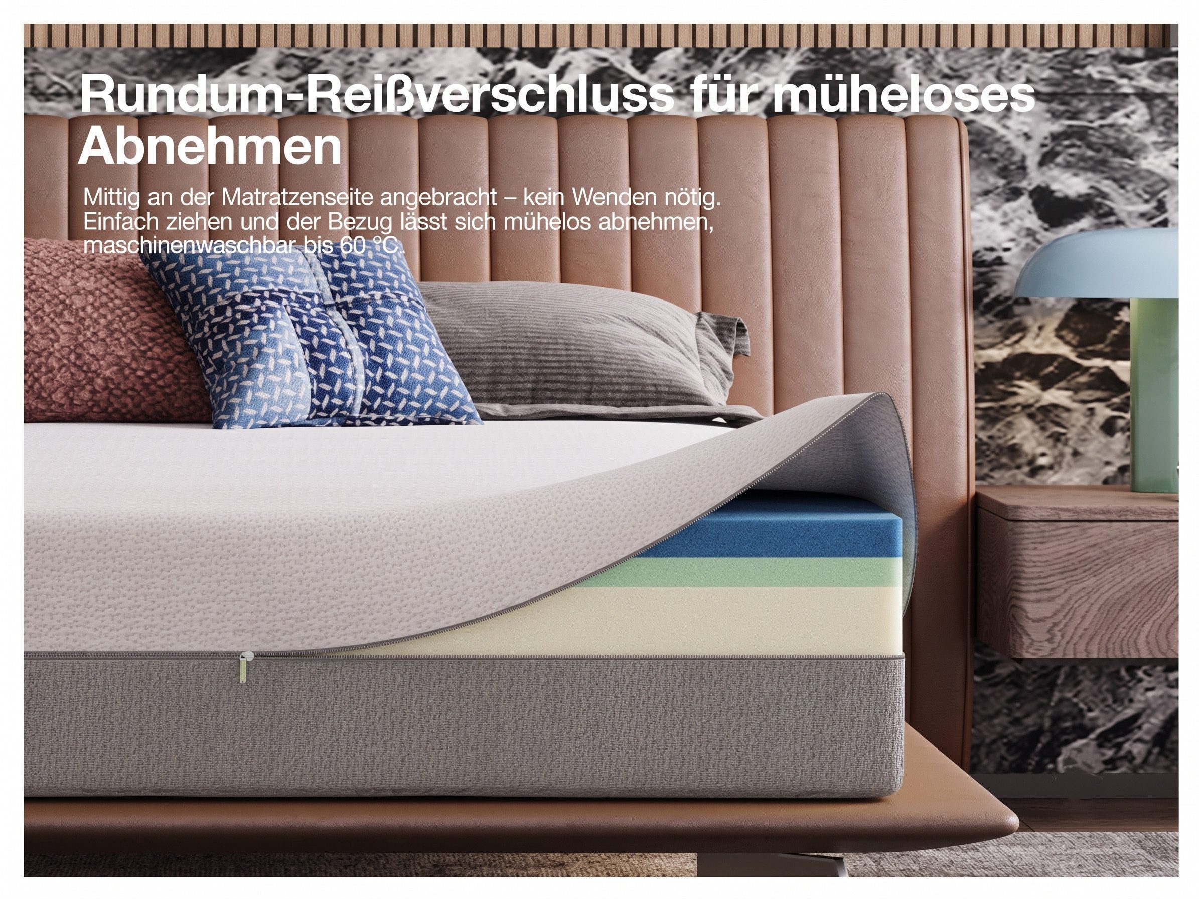 Kaltschaummatratze DualComfort Matratze, 9-Zonen Kaltschaummatratze, Novilla, 25 cm hoch, mit Gel Memory & Green Tea Schaum, H3/H4 Wendematratze