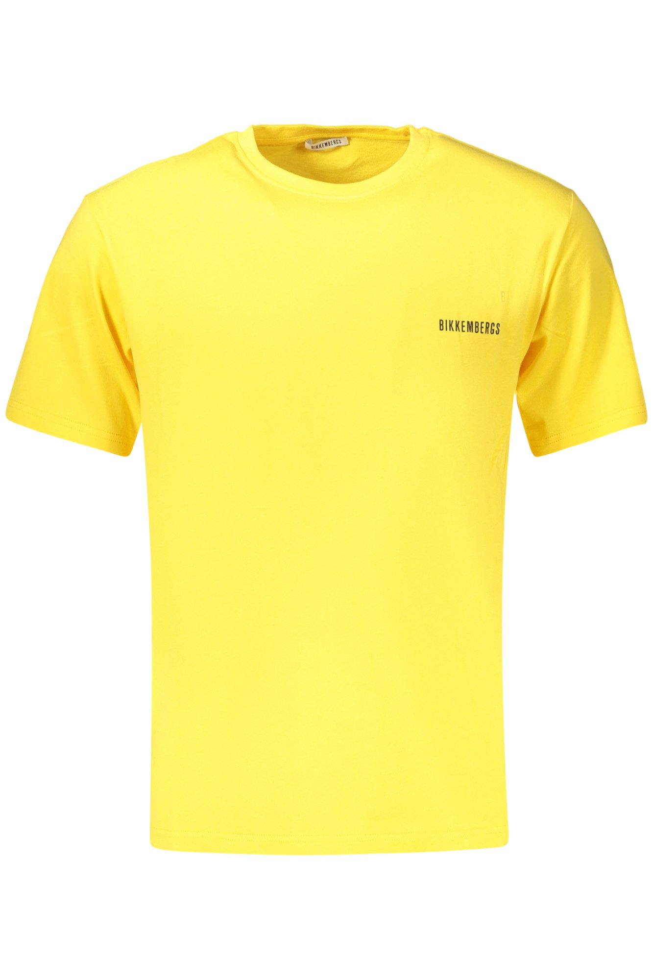 Bikkembergs T-Shirt Herren T-Shirt Gelb mit Rundhals und Logo-Druck –