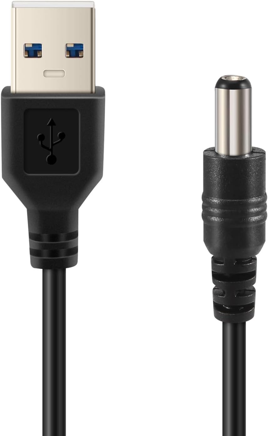 Bolwins B62 USB Stromkabel Kabel auf DC Hohlstecker 5.5 x 2.1mm Ladekabel 50cm Netzkabel, USB Typ A, DC-Stecker (50 cm), USB A auf DC