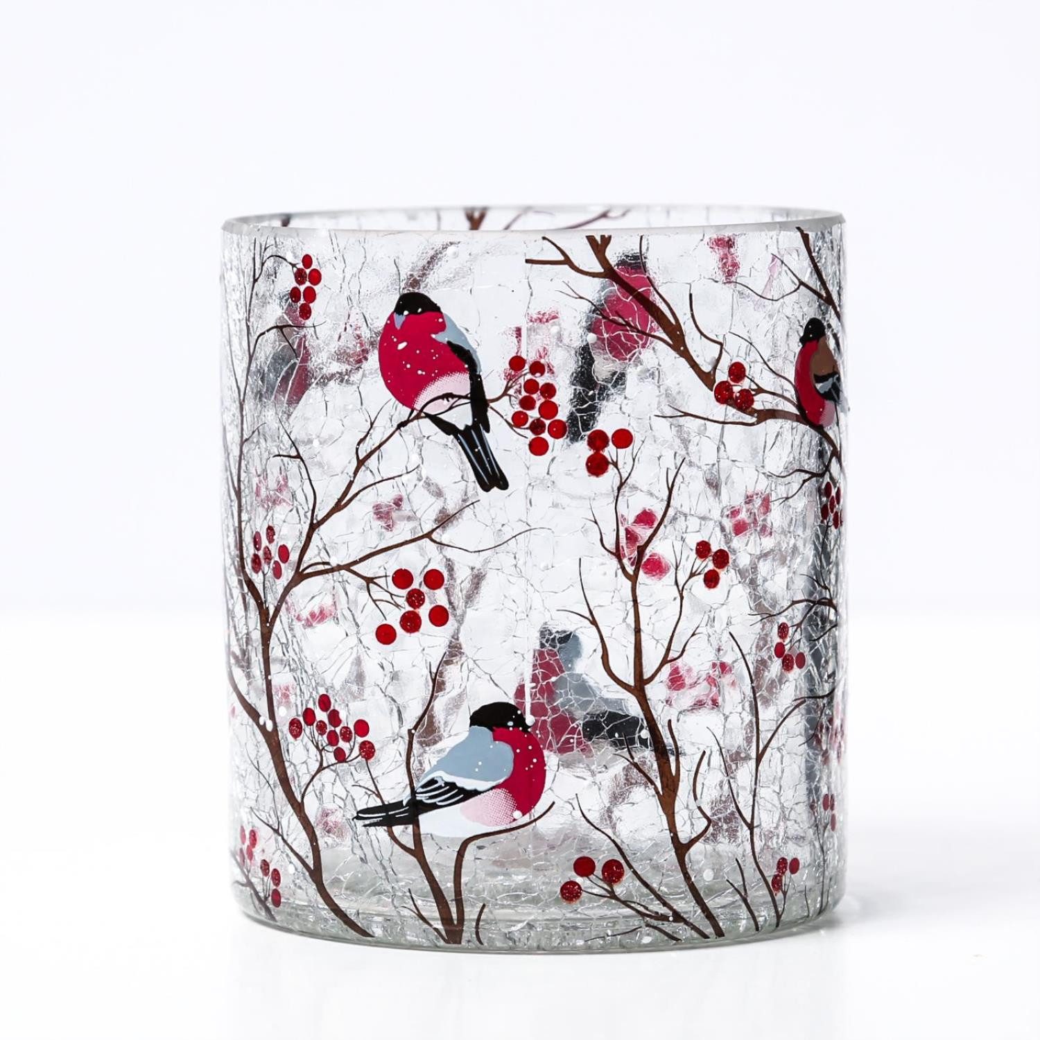 MARELIDA Windlicht Teelichthalter GIMPEL Teelichtglas Bruchglasoptik H: 10c günstig online kaufen