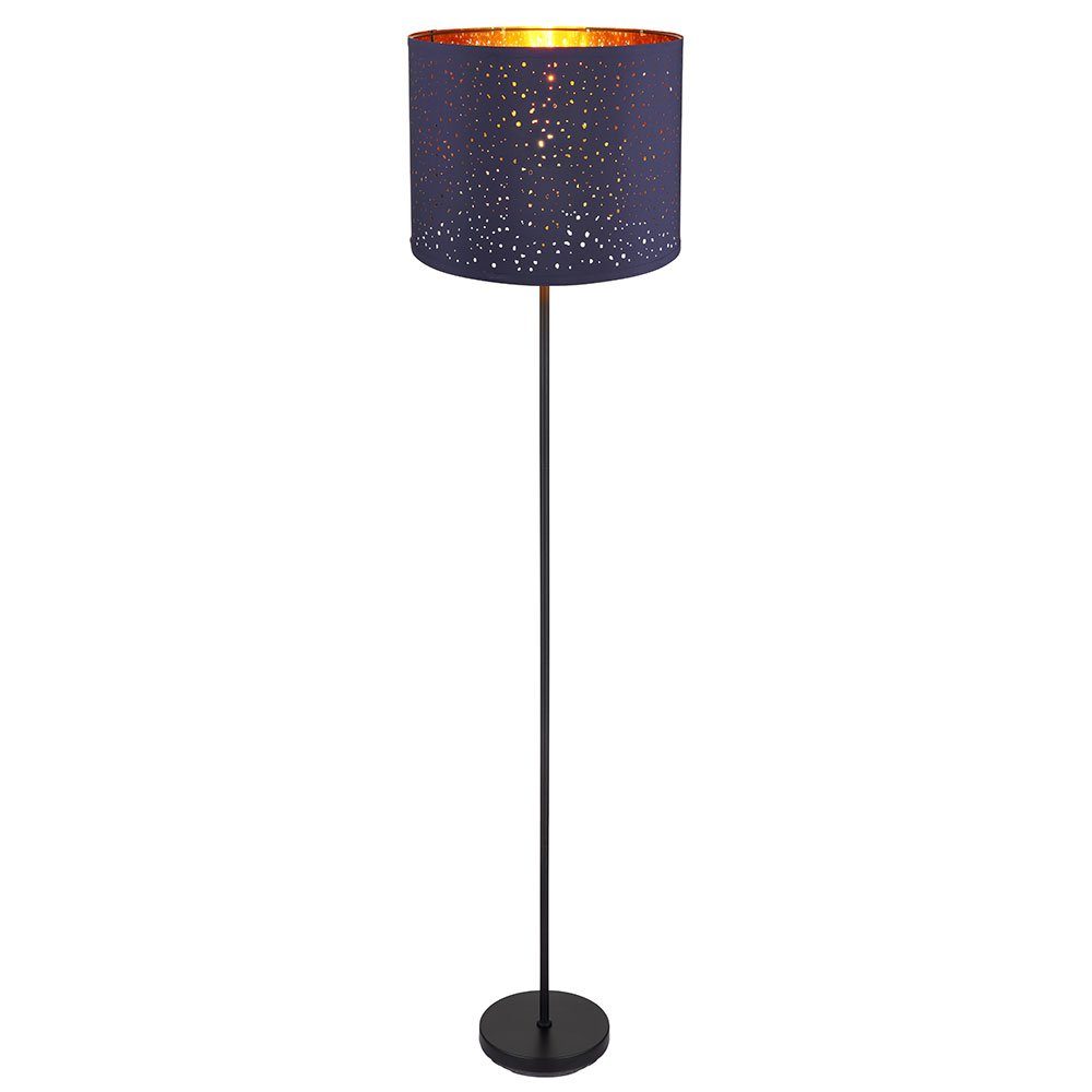 Globo LED Stehlampe, Leuchtmittel inklusive, cm Musterstanzungen 40 D Warmweiß, Farbwechsel, blau Stehleuchte Schlafzimmerlampe Textil