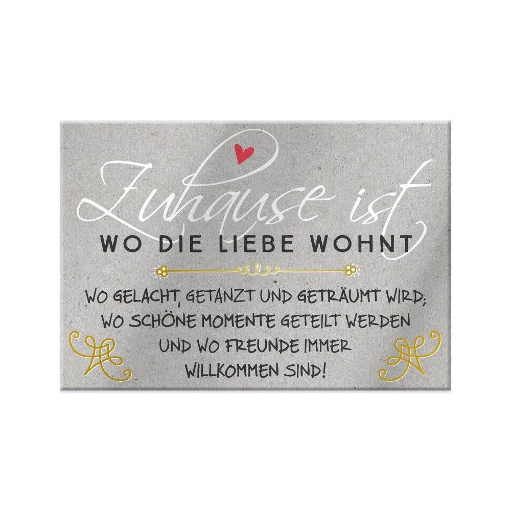 Sheepworld Dekofigur Magnet - mit Umschlag - Zuhause - ca. 8,2 x 6 cm