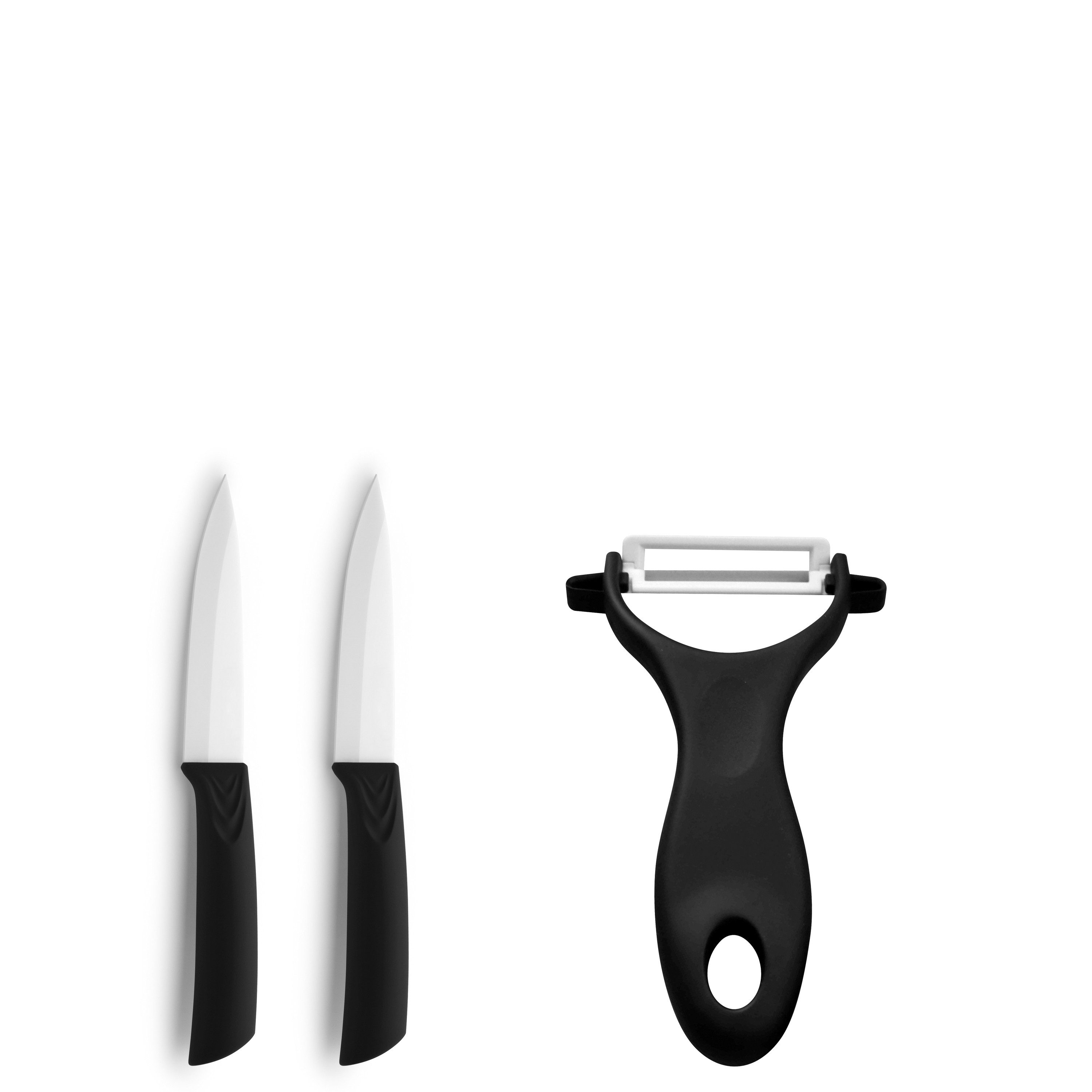 Kuppels Kochmesser CERAMIC, 2 Keramikmesser mit Keramikschäler