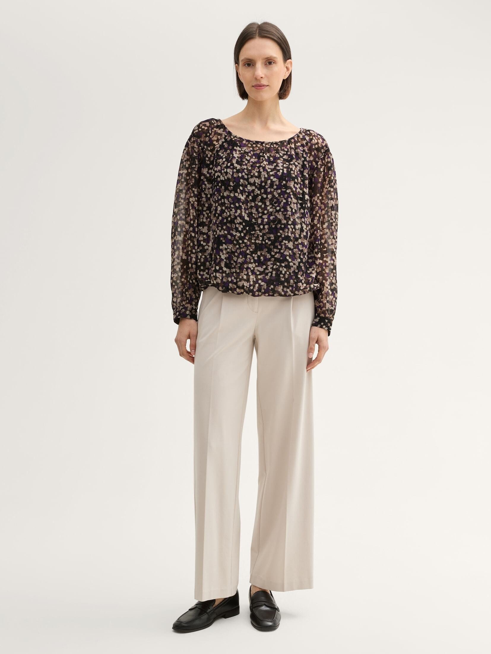 TOM TAILOR Langarmbluse Blusen & Shirts Gemusterte Chiffon Bluse