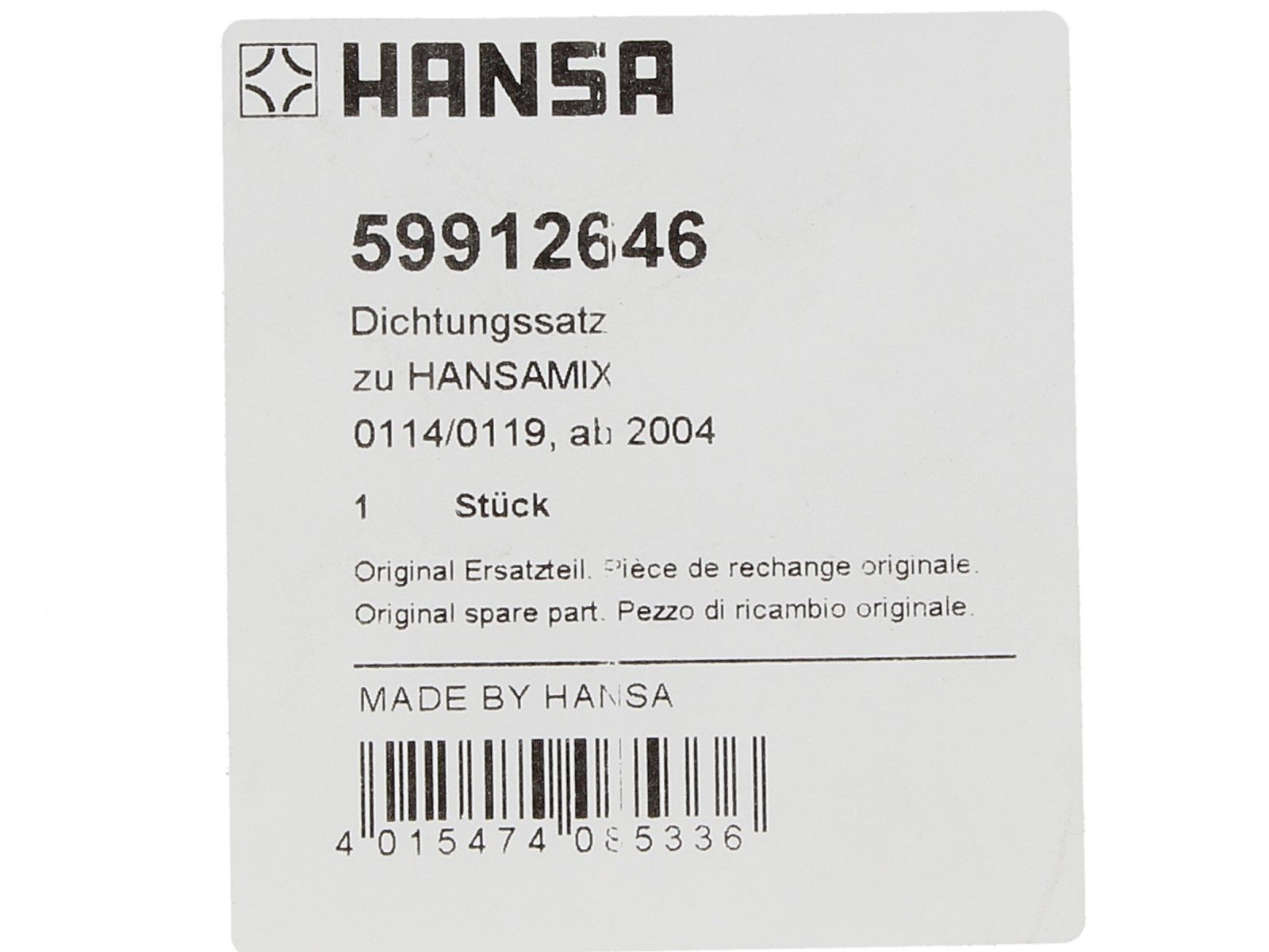 HANSA Badarmatur Dichtungssatz für Schwenkauslauf Hansamix ab 2004 59912646