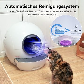 ELS PET Katzentoilette WIFI-Version,APP-Steuerung, intelligente Überwachung, sicher/geruchlos, extra große Größe bietet Platz für mehrere Katzen
