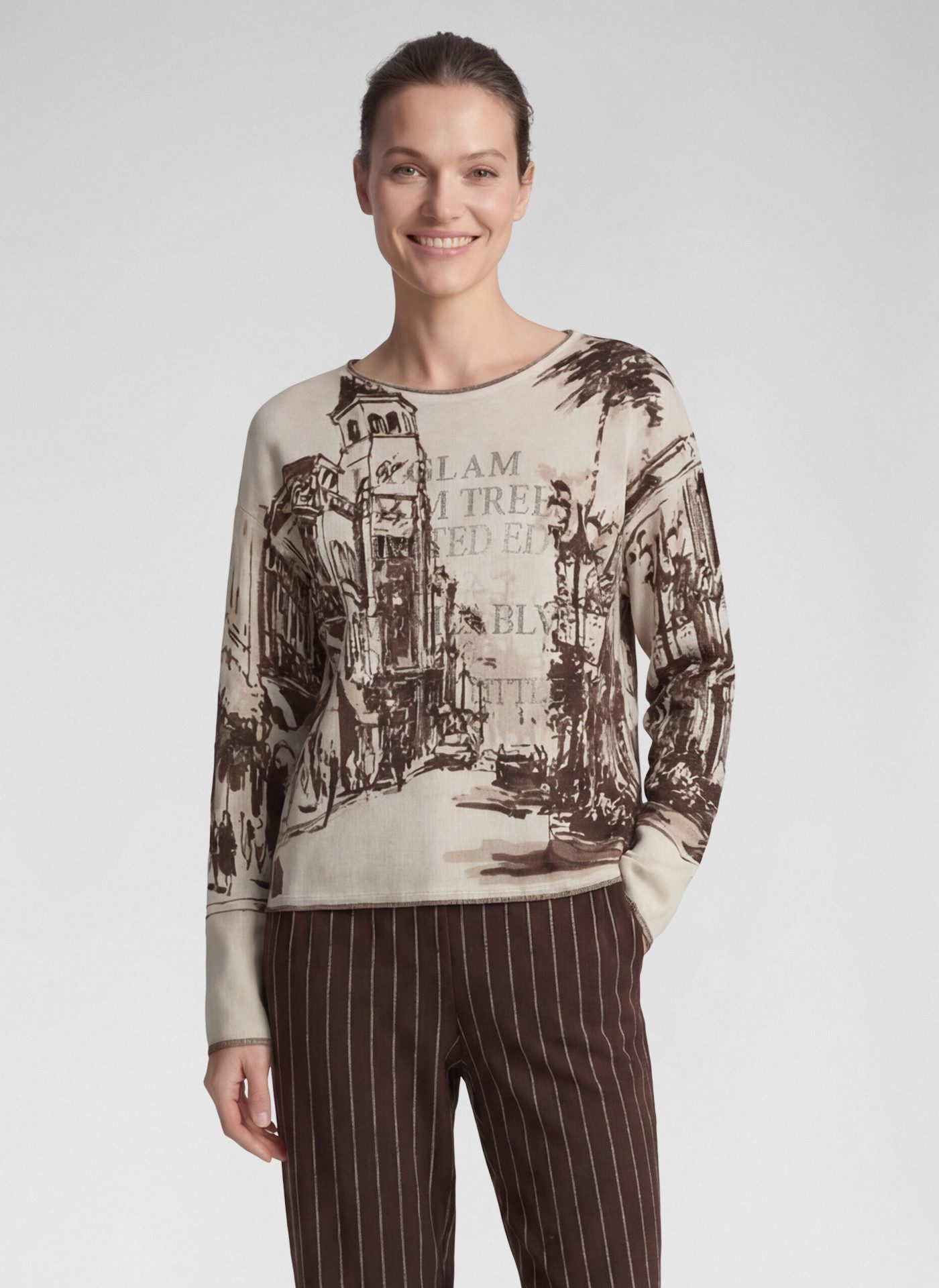 Rabe Strickpullover mit All-Over Print