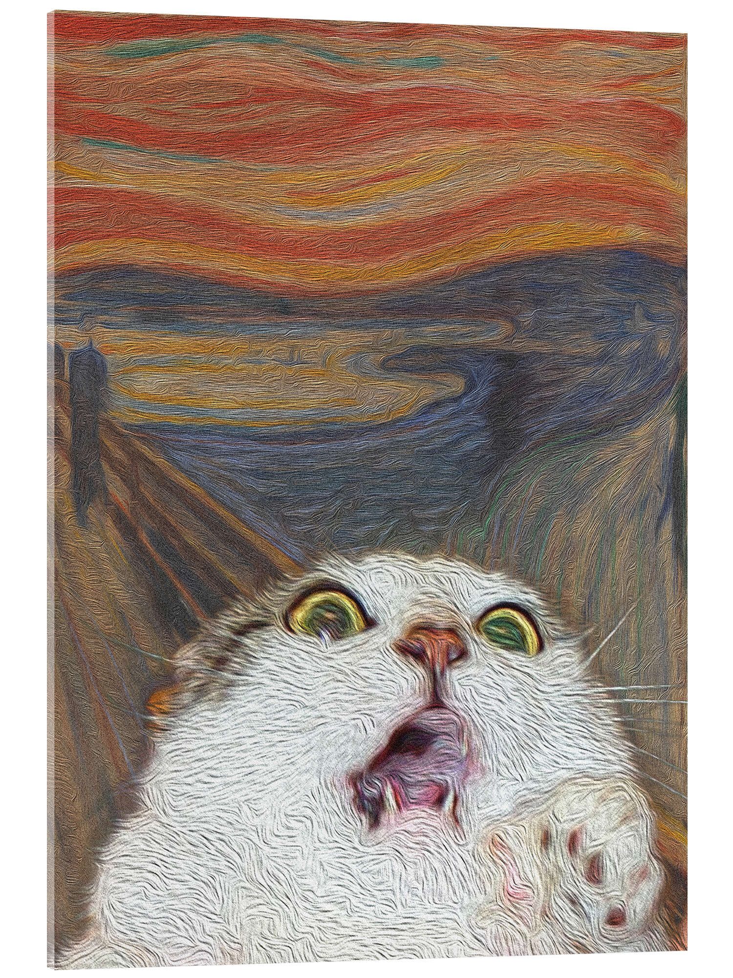 Posterlounge Wandbild Der Schrei - Katze II, Artelele, erhältlich als Poster, Leinwandbild, Wandsticker oder Acrylglasbild
