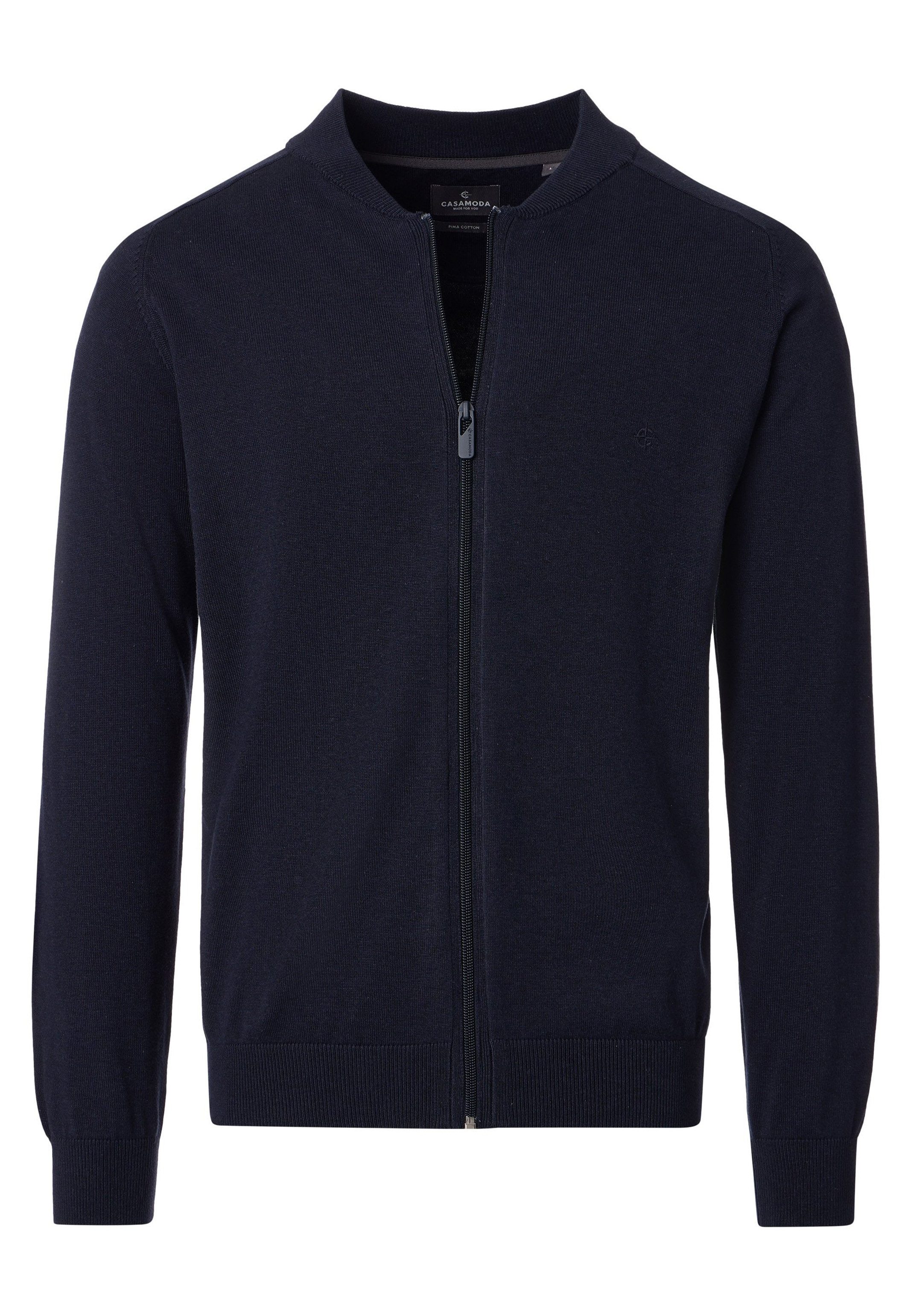 CASAMODA Strickjacke Basic (1-tlg) Strickjacke - Baumwolle - Atmungsaktiv - Reine Pima-Baumwolle