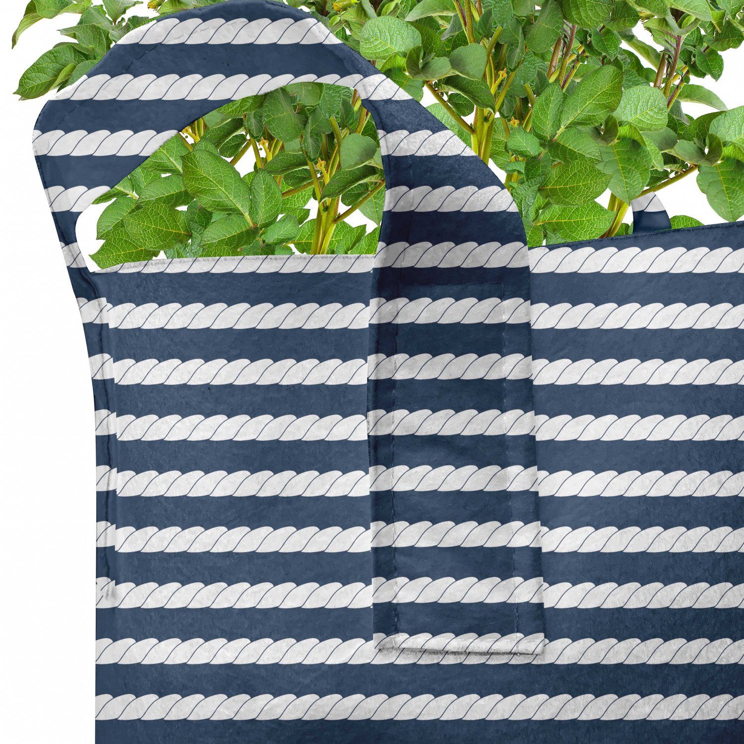 Pflanzkübel mit Seil-Streifen-Muster Griffen Stofftöpfe für hochleistungsfähig Pflanzen, Abakuhaus Marine