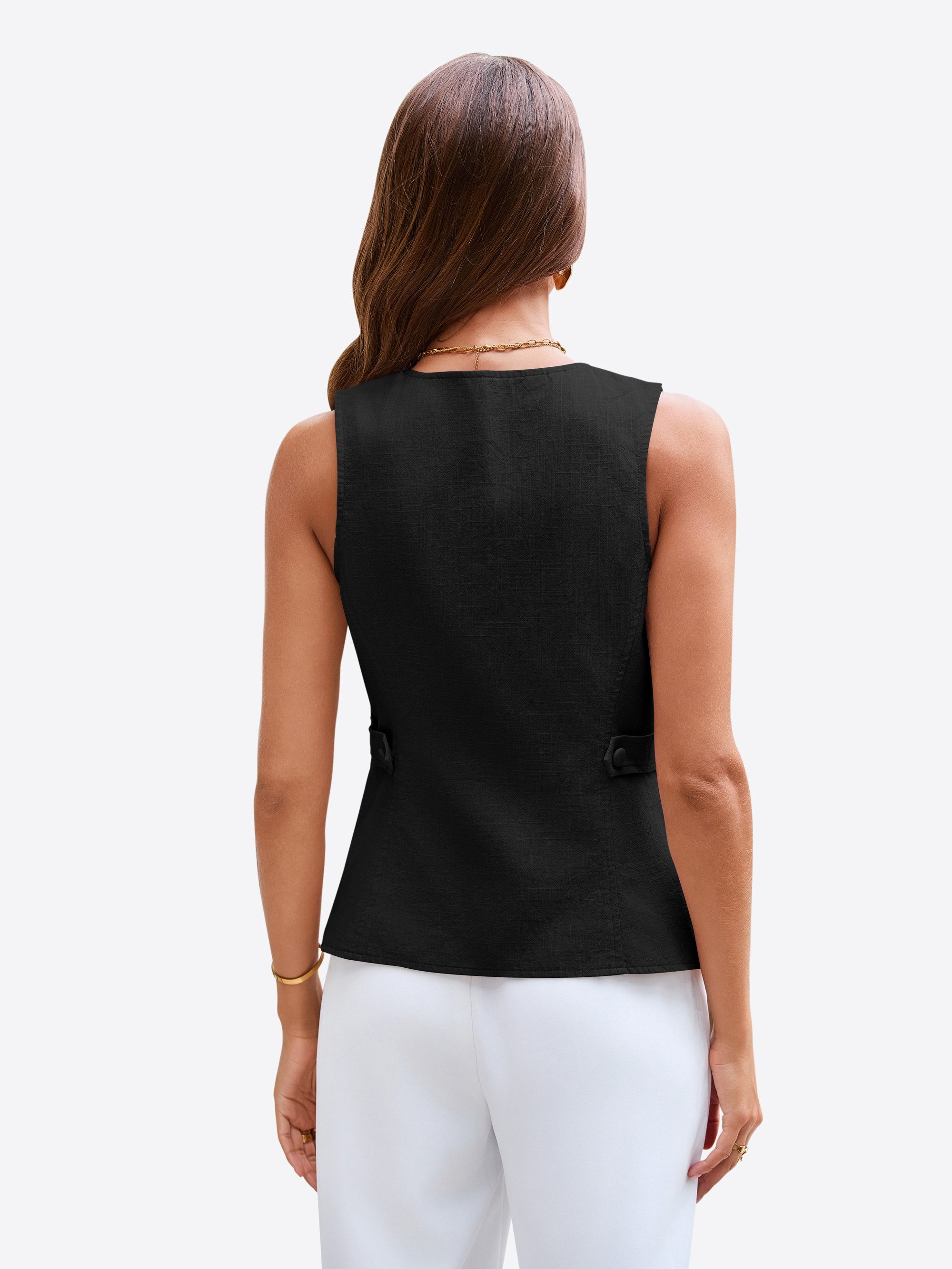 Imily Bela Anzugweste Damen Blazer-Weste mit Reverskragen (Packung, 1-tlg., 1per-Pack) mit Knöpfen