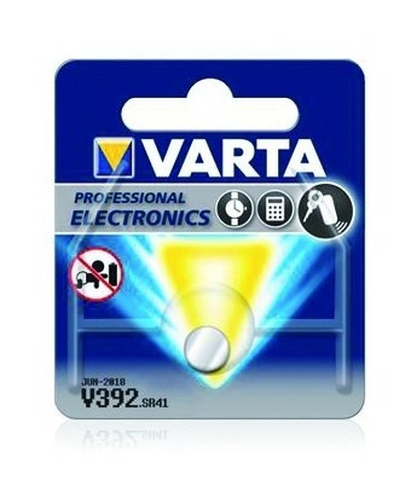 VARTA Batterie, (2 V), Knopfzelle 1,55V SR41 Silberoxid 38 mAh Ø7,9 x 3,6 mm RW47/SR41W