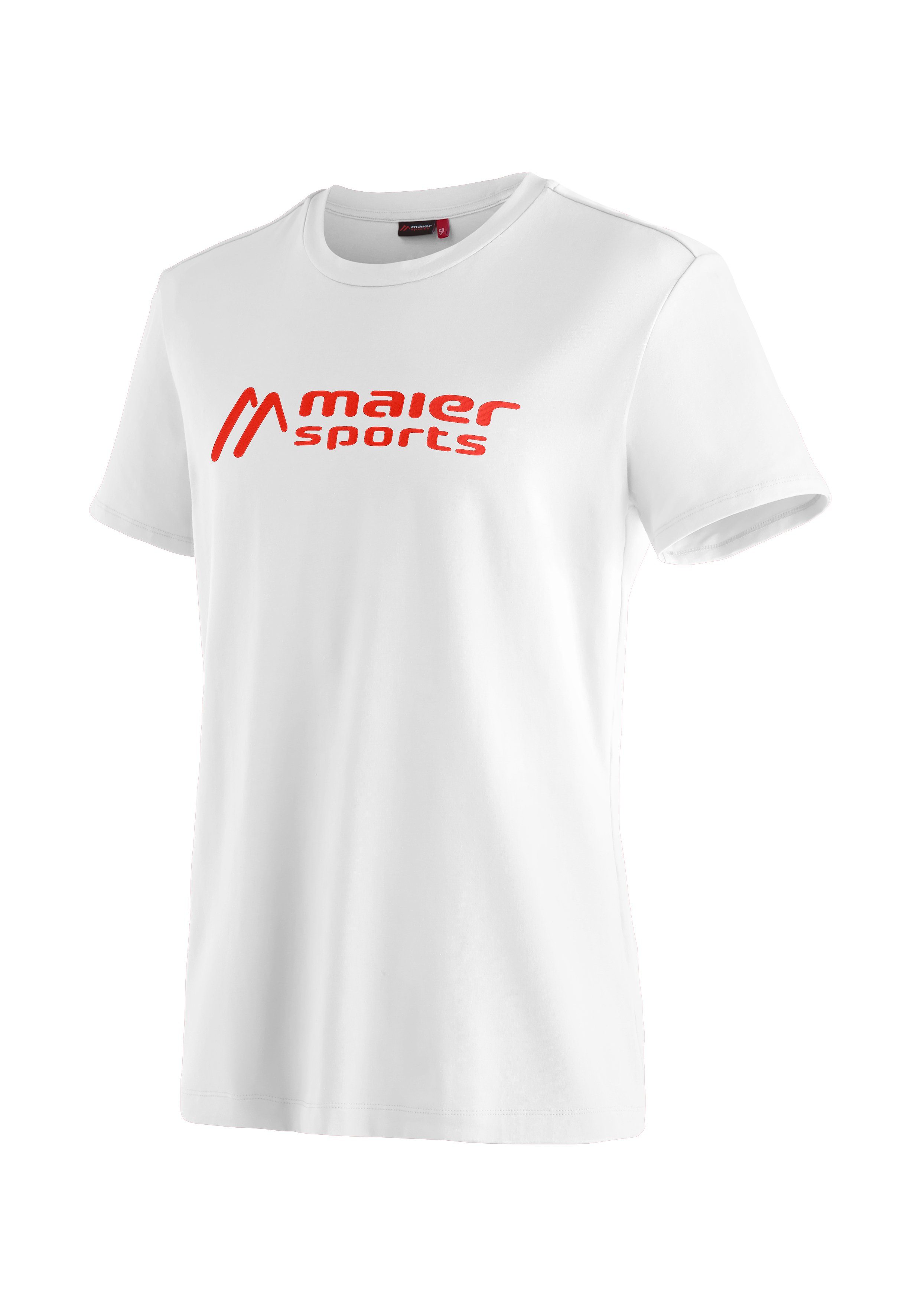 Maier Funktionsshirt Sports aus Rundhalsshirt Tee M MS Material Vielseitiges weiß elastischem