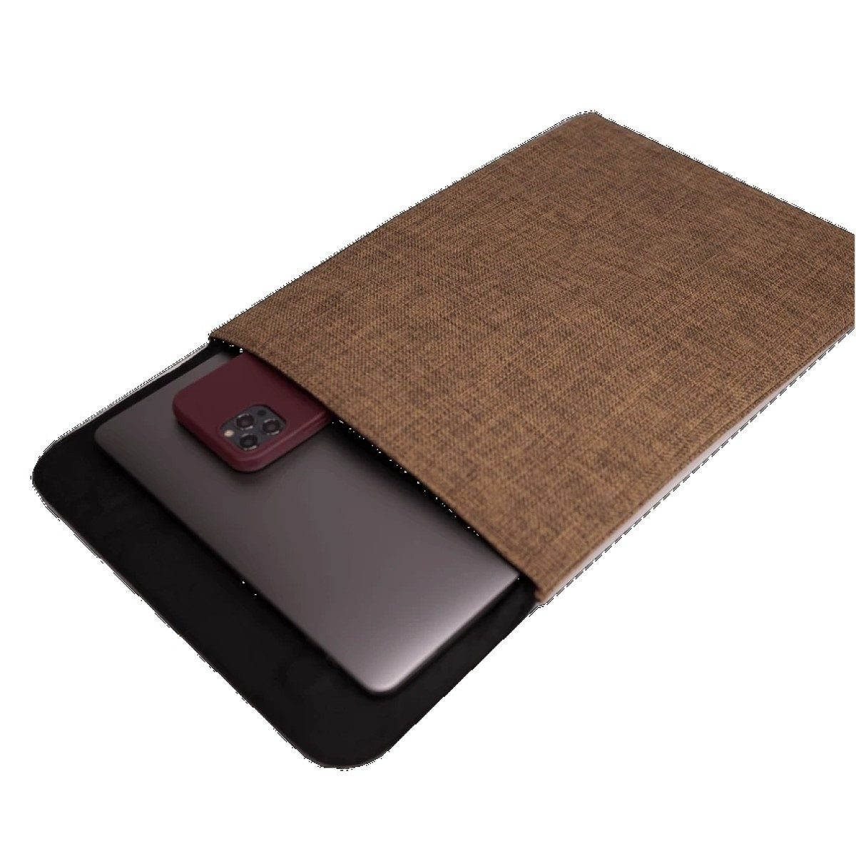 Wilma Laptoptasche ZWM Notebook-Tasche Sleeve Schutz-Hülle Beige, Jute Sleeve Cover Laptop passend für 13" 13,3" Zoll