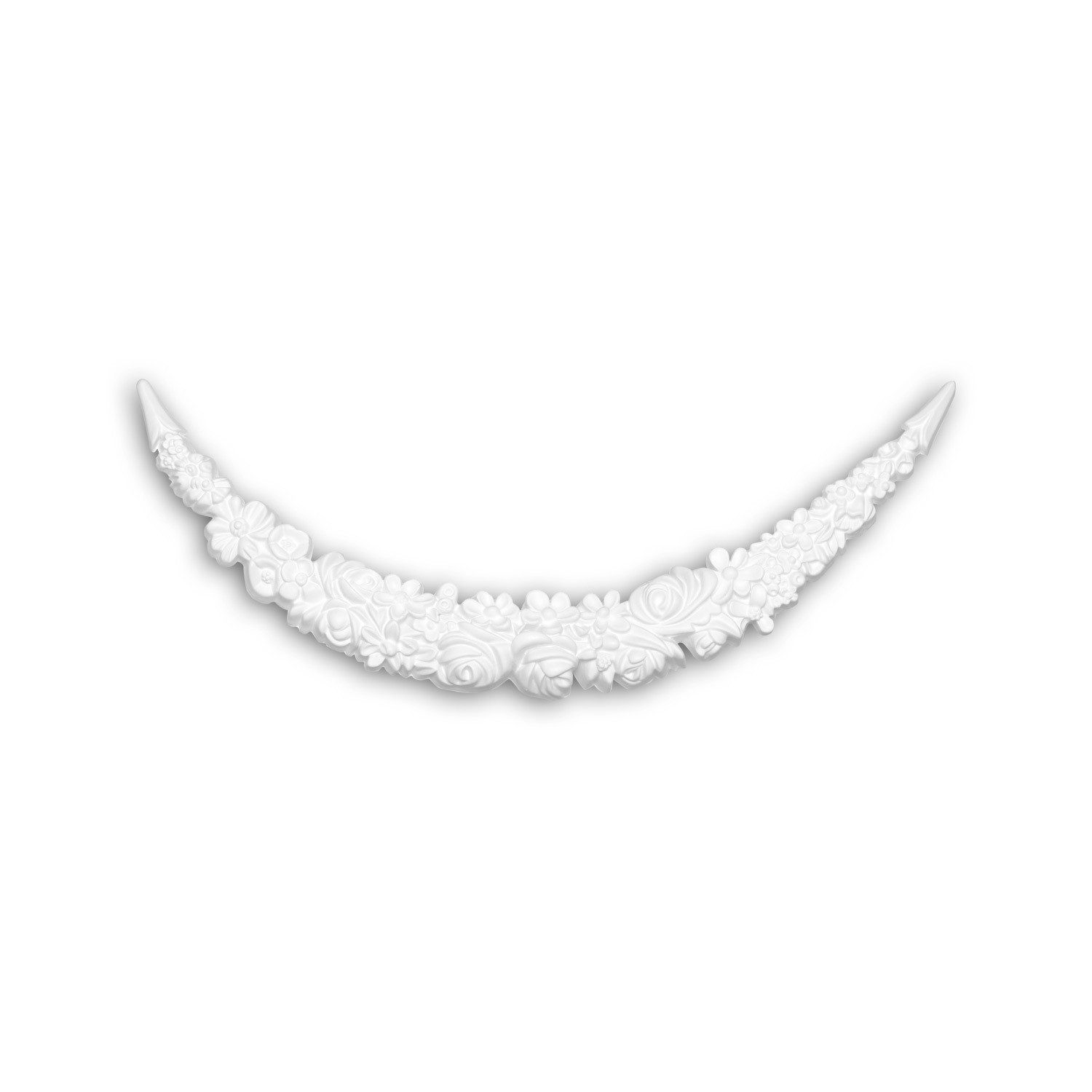 Profhome Wanddekoobjekt 499001 Zierelement Fassadenstuck Fassadenelement (Zierelement, 1 St., Fassadenstuck, Zierranke, Dekorelement, Stuck Girlande), weiß, vorgrundiert, für Fassadendekoration, Stil: Neo-Empire