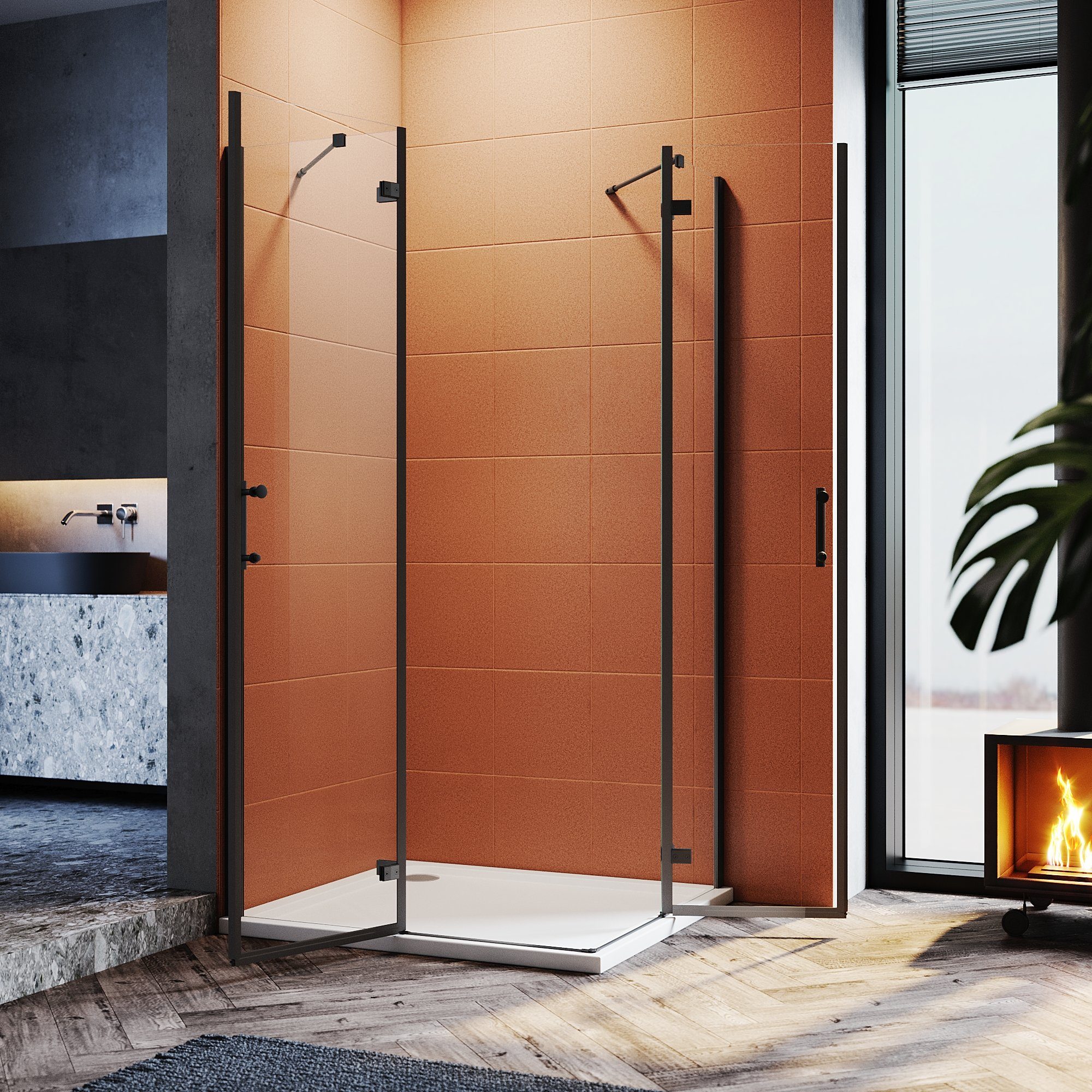 SONNI Eckdusche Duschraum Eck-Duschfalttür,Einseitige Nano-Beschichtung 195 günstig online kaufen