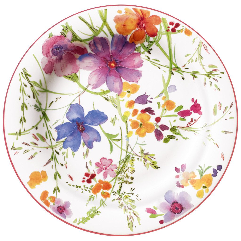 Villeroy & Boch Frühstücksteller Mariefleur Basic, Spülmaschinengeeignet, Mehrfarbig, Motiv: Blumen