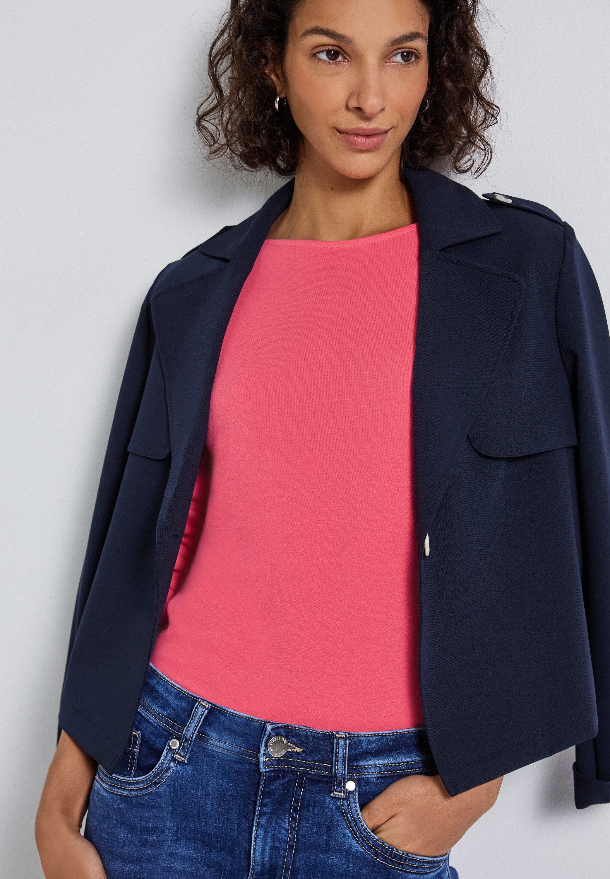 STREET ONE 3/4-Arm-Shirt U-Boot-Ausschnitt und 3/4-Ärmel mit Bündchen günstig online kaufen