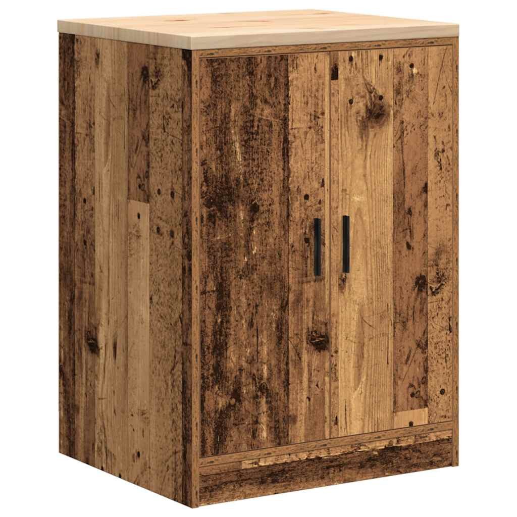 vidaXL Werkzeugschrank Garagen-Aufbewahrungsschrank Altholz-Optik Massivholz Kiefer (1-St)