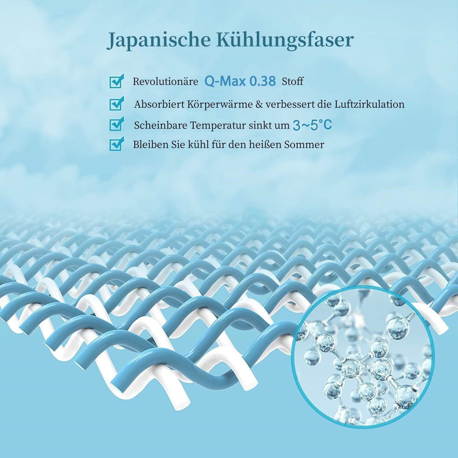 Elegear Kissenhüllen Kissenbezug 2 PCS Cooling Kissenhüllen, 40x80/80x80CM Kopfkissenbezug, Q-Max> 0,38, Super Weiche Pillowcase mit Arc-Chill Kühlfasern