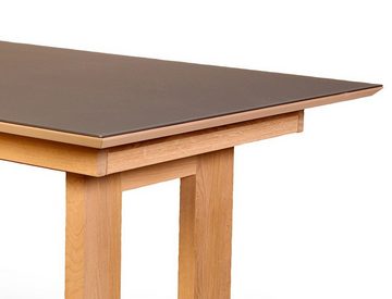 expendio Essgruppe Kosta Vidrio, (komplette Tischgruppe, Spar-Set, 7-tlg), Tisch Eiche bianco mit Glasauflage 130x90 cm + Stühle Giada anthrazit