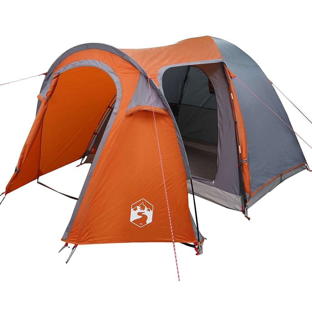 vidaXL Kuppelzelt Kuppelzelt Kuppel mit Dach Grau und Orange 384 x 254 x 170 cm, (1 tlg)