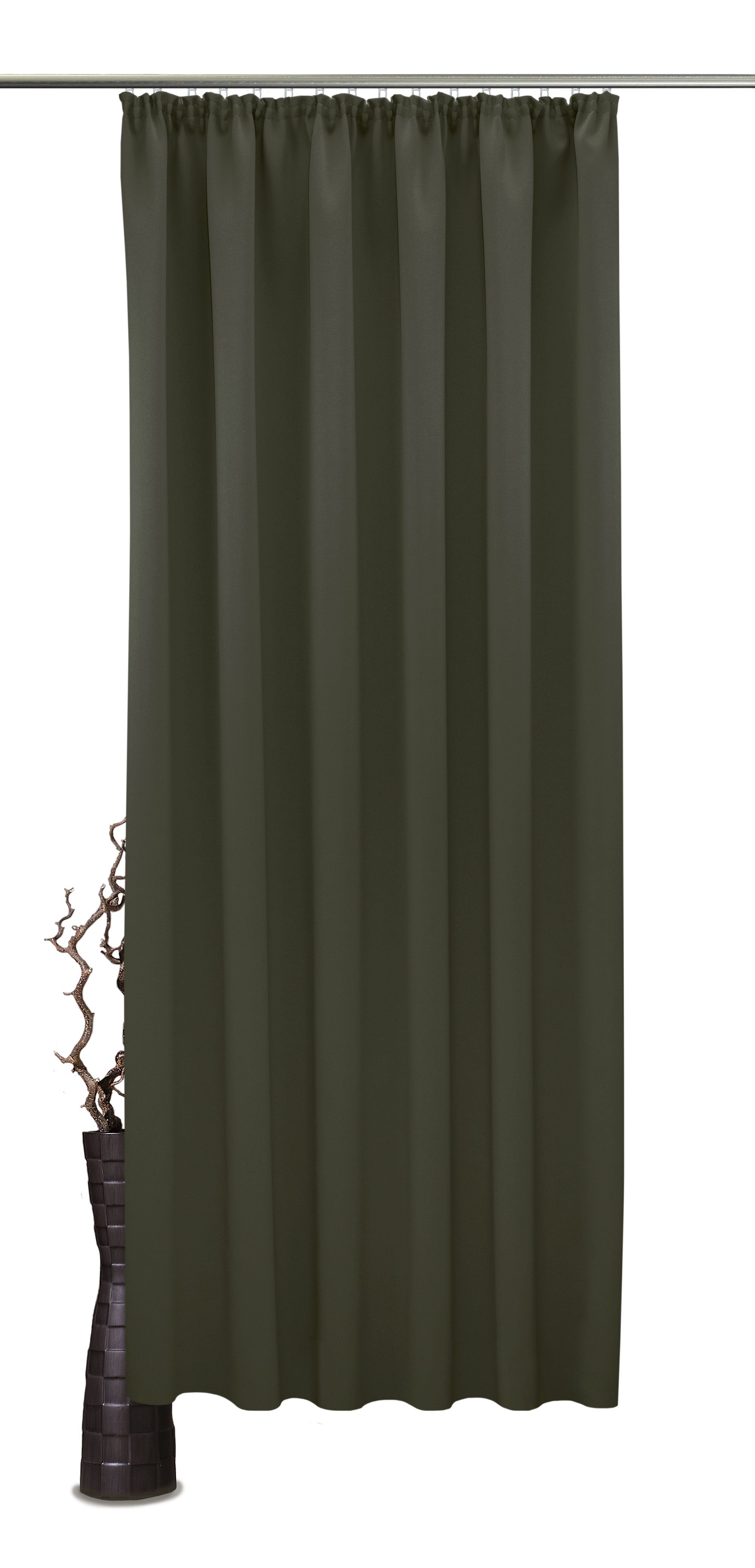 VHG Verdunkelungsvorhang Leon, Kräuselband (1 St), verdunkelnd, Energie sparend,Wärmeschutz,blickdicht,verschiedene Größen