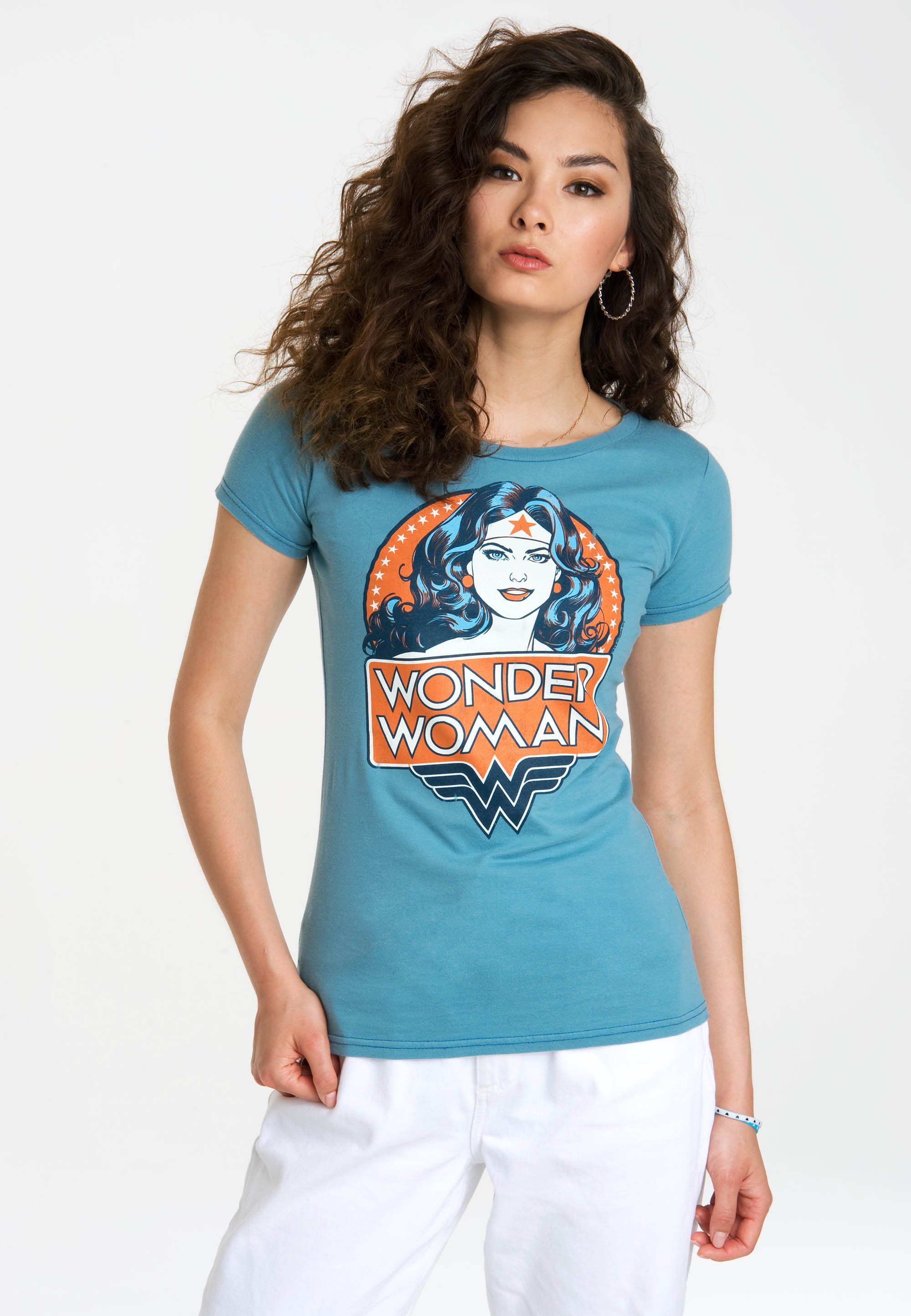 LOGOSHIRT T-Shirt Wonder Woman Portrait mit lizenziertem Originaldesign