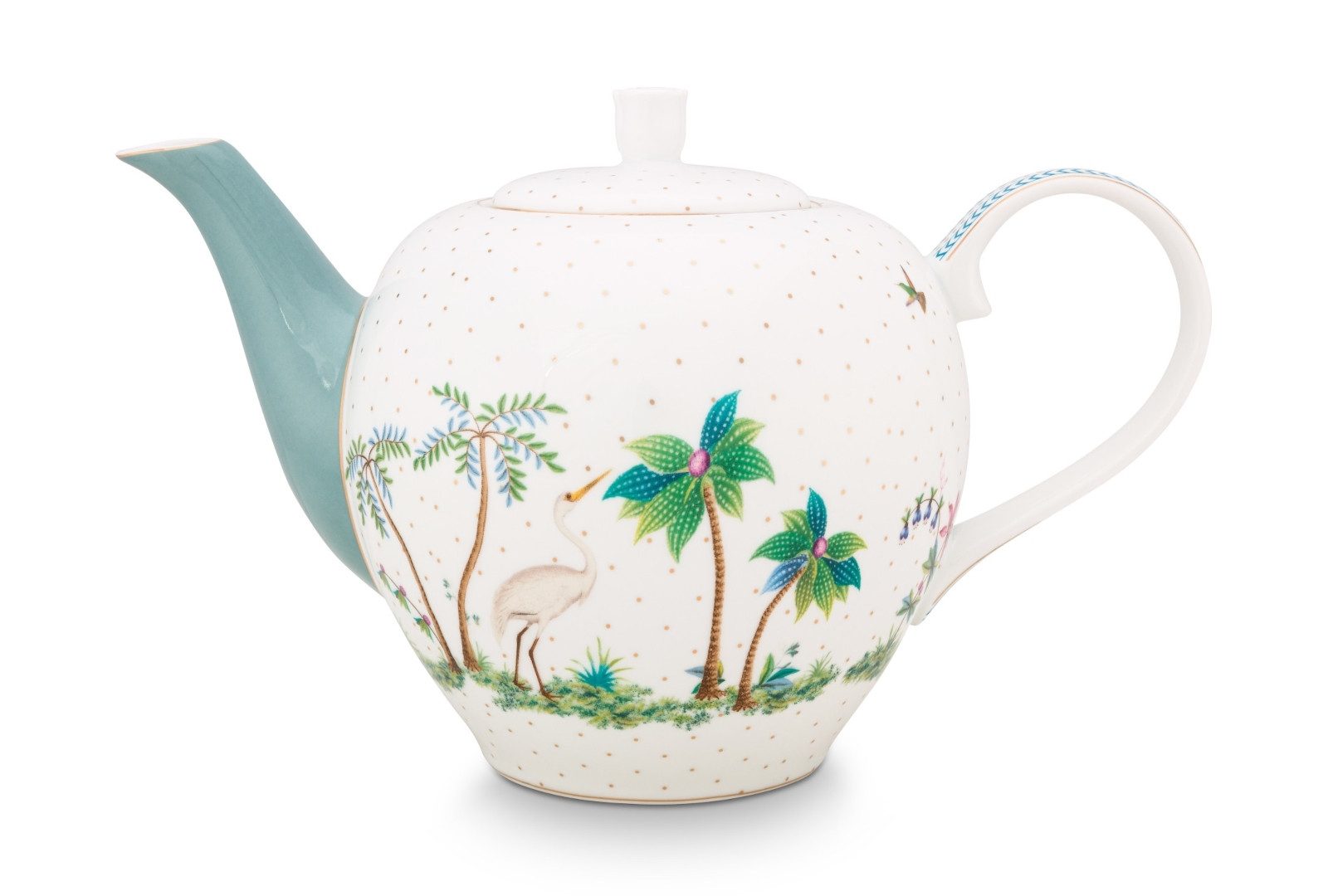 PiP Studio Teeservice Jolie Flowers Blue Tee Set gross 3tlg., Porzellan, Set/3 Tea Set Large Jolie Flowers Blue