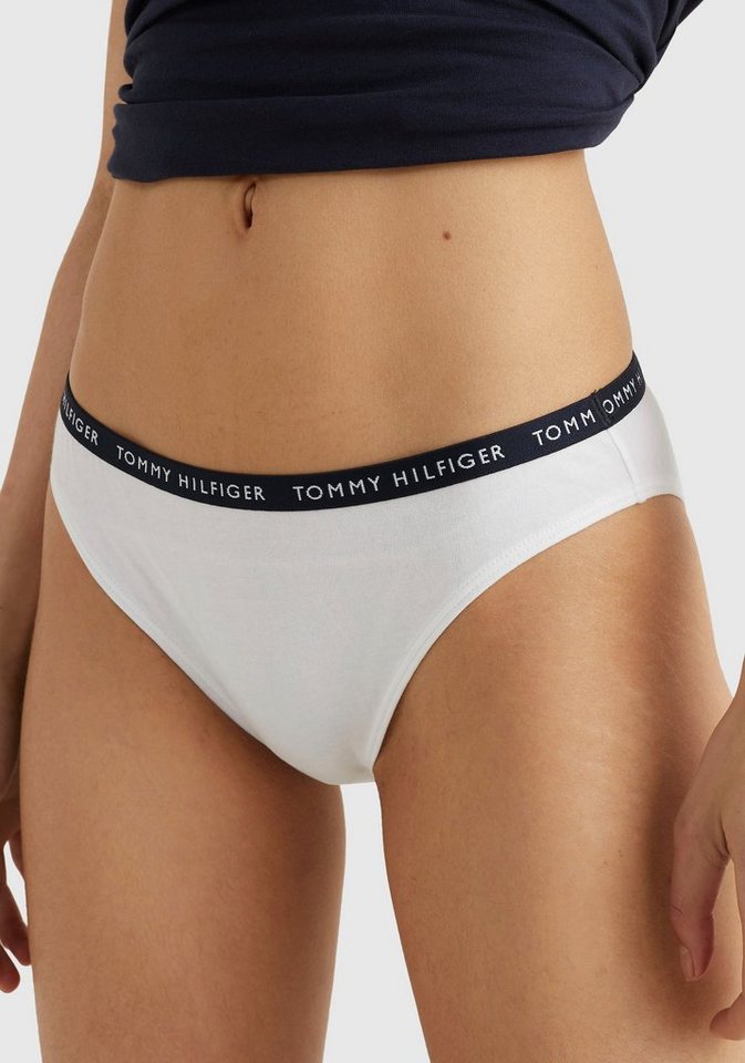 Tommy Hilfiger Underwear Bikinislip (3-St) mit schmalem Logobündchen,  Schmales Taillenbündchen mit Logoschriftzug rundum