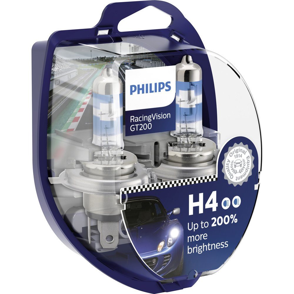 Halogen 12342RGTS2 Leuchtmittel W V RacingVision KFZ-Ersatzleuchte Philips Philips H4 12 60/55