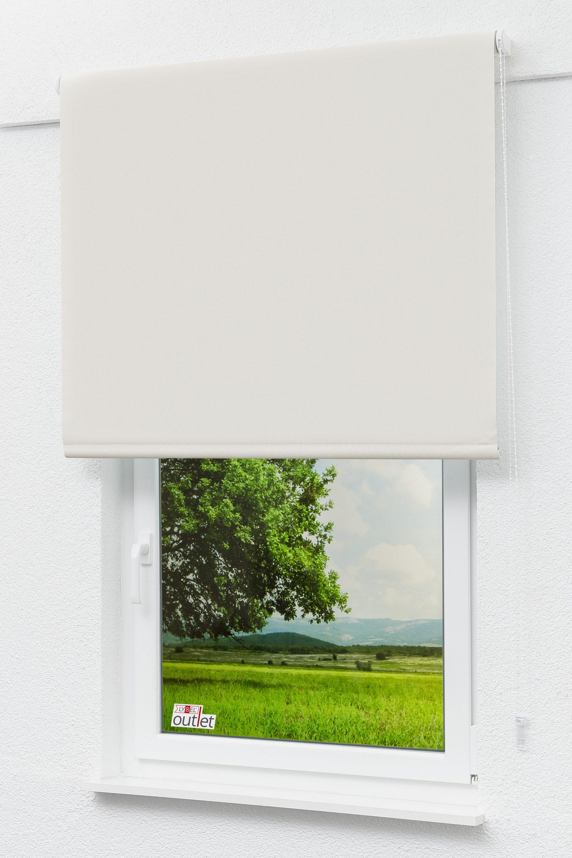 Verdunklungsrollo Verdunkelungsrollo Hellelfenbein, LYSEL®, abdunkelnd, HxB 190x62.5cm